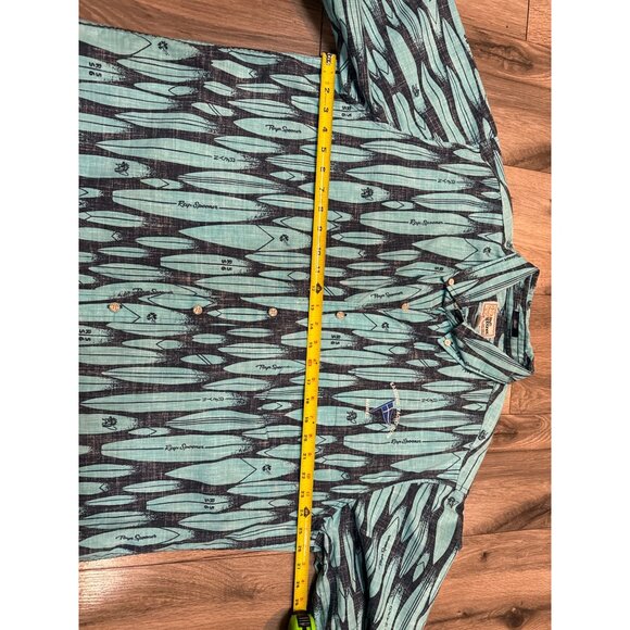 Reyn Spooner Mens Hawaiian Traditional Shirt XL Blue Green Surfboard Print Butto - Picture 5 of 10